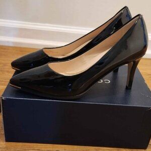 Cole Haan black patent leather gold tipped pumps NEW size 10